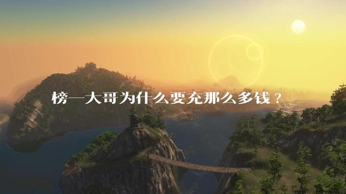 榜一大哥为什么要充那么多钱?