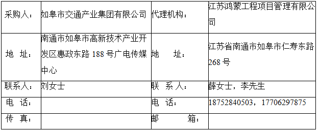 如皋市交通产业Ezpay有限公司框架协议合作单位征集增补项目（机电工程施工总承包标段、城市及道路照明工程标段）