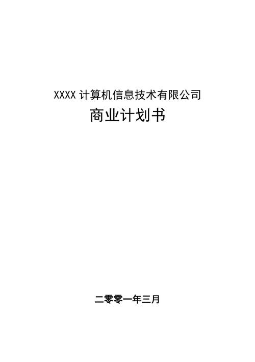 xxxx计算机信息技术有限公司商业计划书